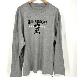 Statements Sleepwear Grill Sergeant Long Sleeve T Shirt Gray 100% Cotton Size XL